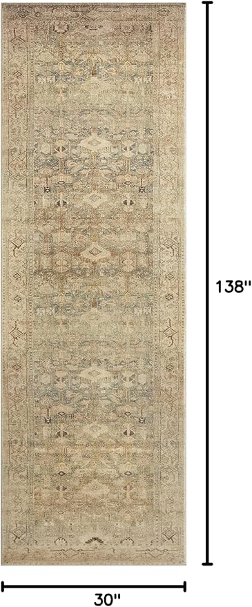 Loloi Margot Collection MAT-04 Antique/Sage 2'-6" x 11'-6" Runner Rug feat. - Image 2