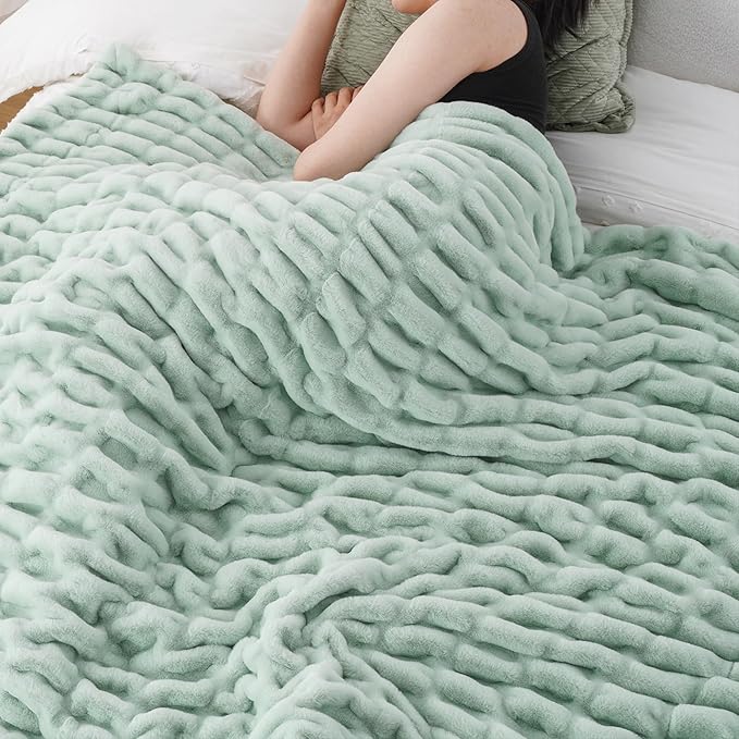 BATTILO HOME Faux Fur Throw Blanket by BATTILOHOME