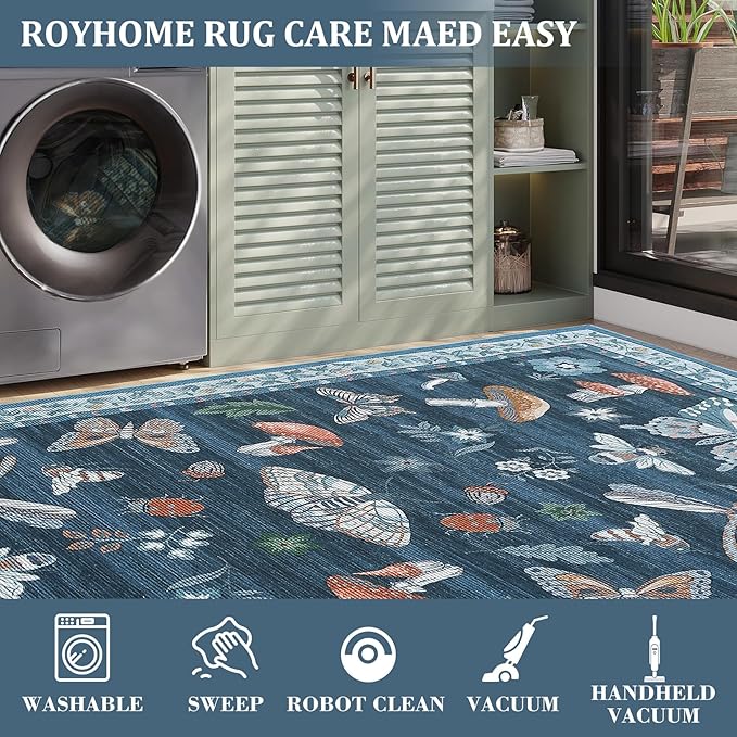Mushroom Washable Area Rug 6x9 Rugs - Image 5