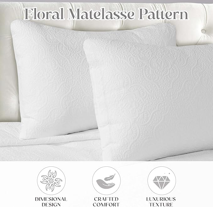 Superior 3 Piece Bedspread Set, Home Bed Decor, Decorative Bed Spread, 2 Pillow - Image 3