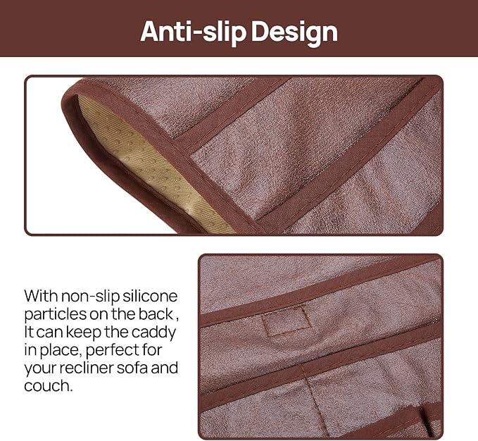 Teniux Remote Control Holder Faux Leather Armrest Organizer - Image 4