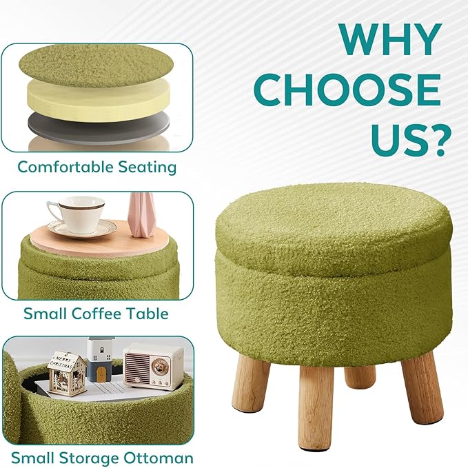 FIMIVIBI Small Foot Stool Ottoman - Image 3