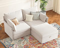ABCASA Luxury Modular Sectional Sofa, L-Shaped 3-Seat Couch by ABCASA
