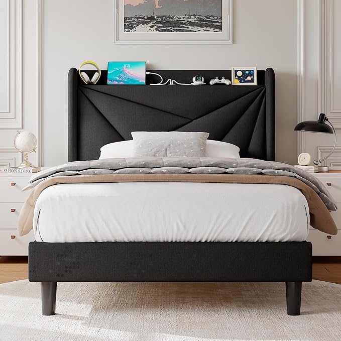 Twin Size Upholstered Bed Frame by Einhomn