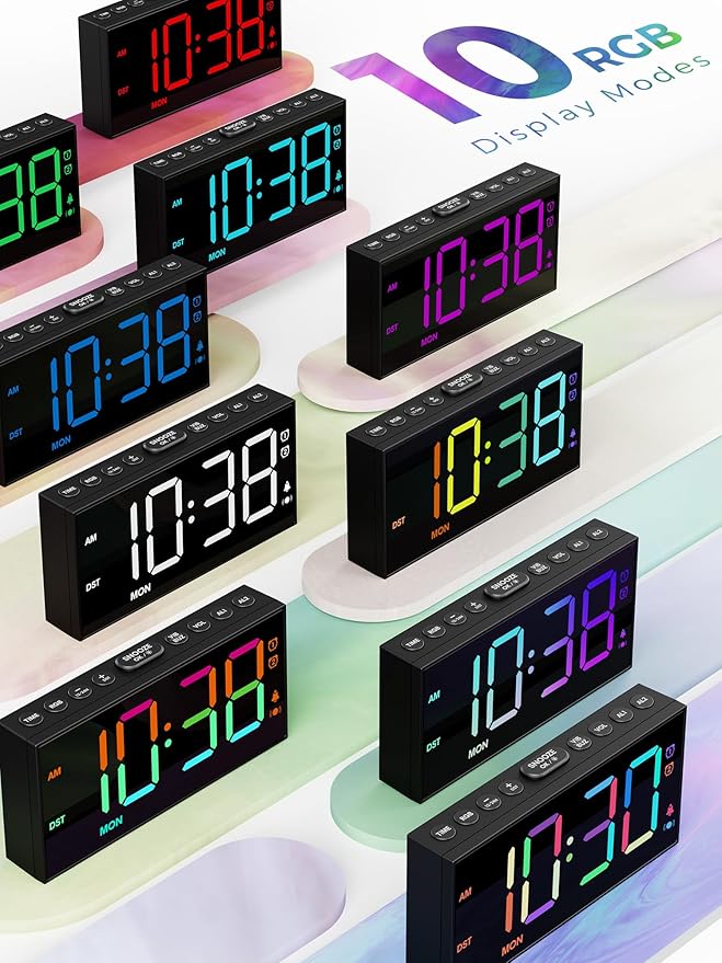 PPLEE RGB Bed Shaker Alarm Clock - Image 3