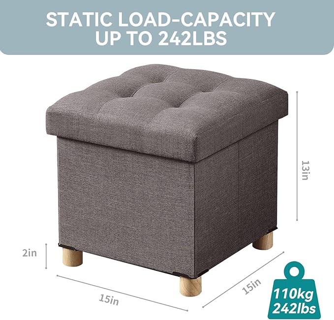 BRIAN & DANY Ottoman with Storage, Small Storage Ottoman - Image 2