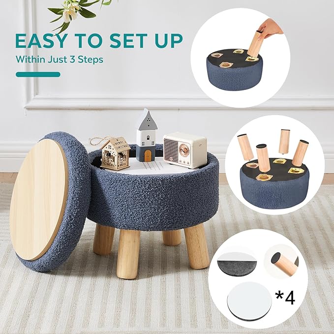 FIMIVIBI Small Foot Stool Ottoman - Image 4