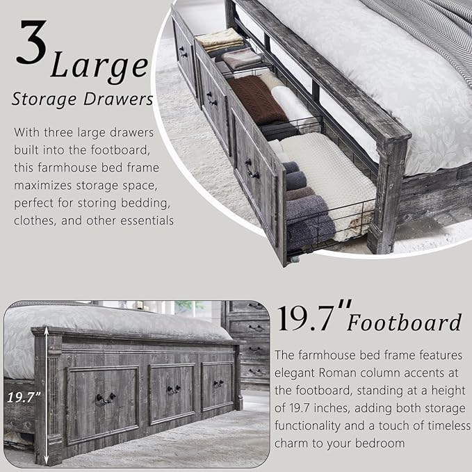 Farmhouse King Size Bed Frame - Image 5
