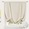DriftAway Double Layer Linen Blackout Tie Up Curtains Thermal Insulated Fully by DriftAway