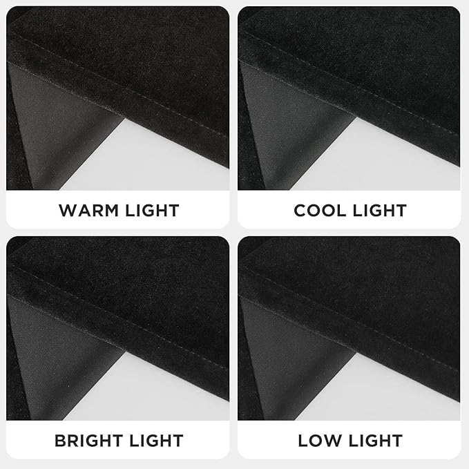 Joydeco Black Velvet Curtains 84 Inches Long, Insulated Thermal Privacy Room - Image 6
