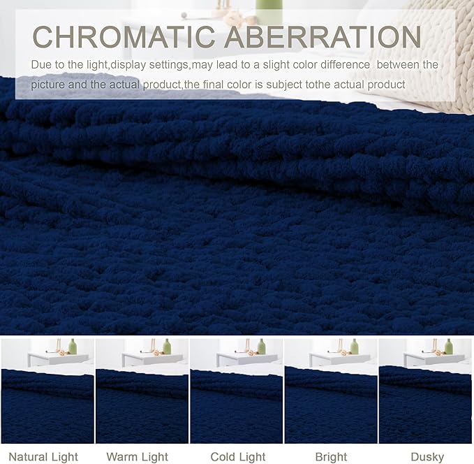 Chunky Knit Throw Blanket 50"X 60", 100% Handmade - Image 2