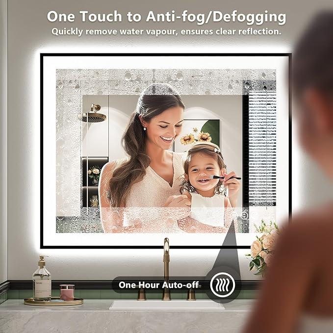 YEELAIT 28x32 Inch LED Bathroom Mirror - Image 6