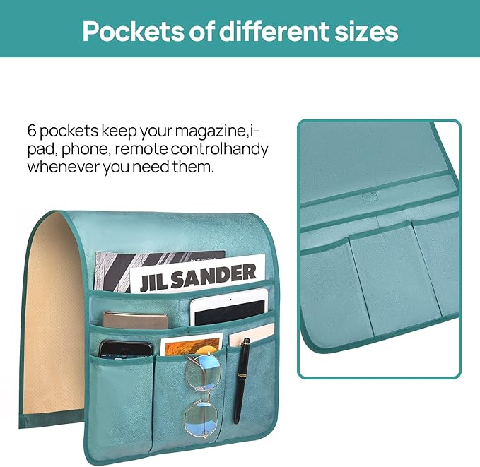 Teniux Remote Control Holder Faux Leather Armrest Organizer - Image 2
