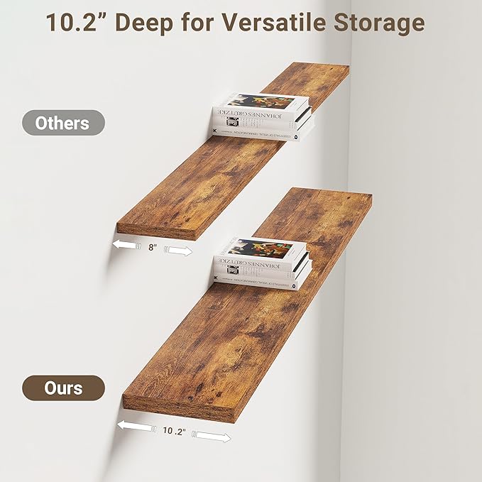 Vivelove 10 Inch Deep Floating Shelves 48 inch Long, 47.2 x 10 Wide Wall Shelves - Image 5