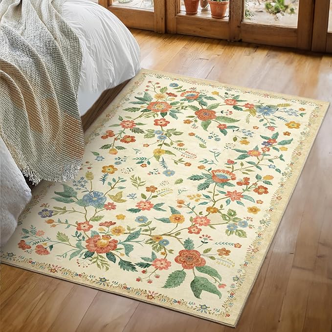 Amada 3x5 Washable Area Rugs, Non-Slip & Low-Profile Entryway Rug - Image 2