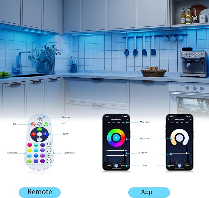 Smart Under Cabinet Lighting Strip Lights White and Multi Color Work - Image 4