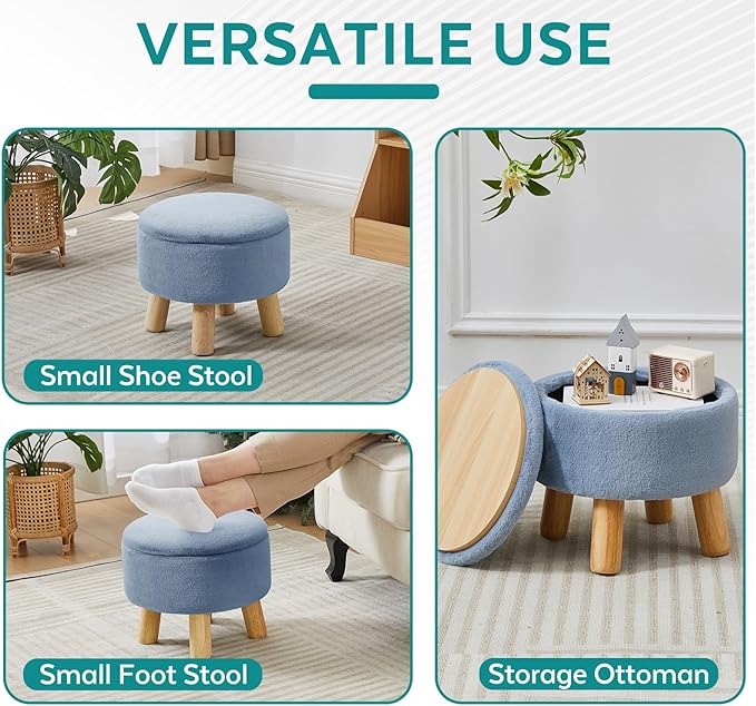 FIMIVIBI Small Foot Stool Ottoman - Image 5