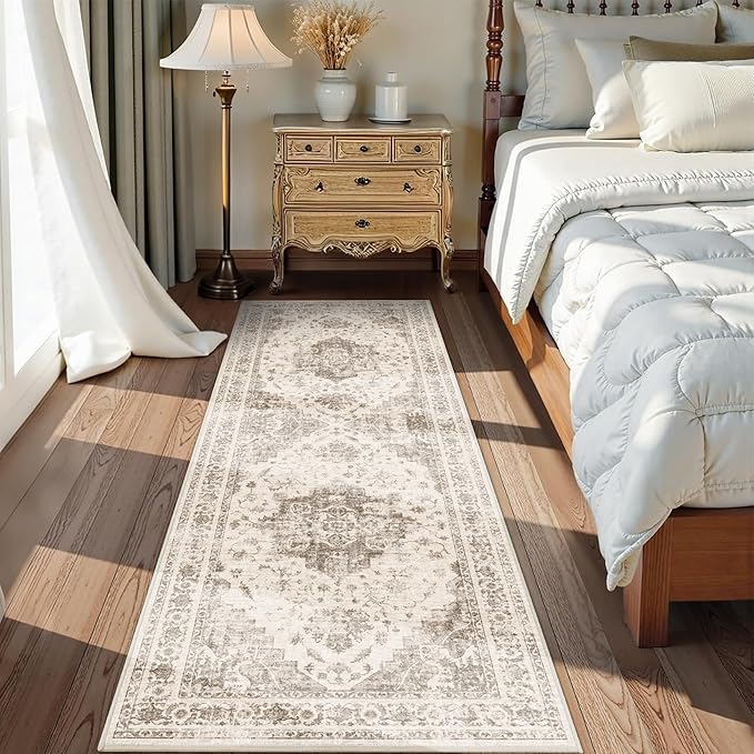 2x6 Hallway Washable Runner Rug Vintage Non-Slip Soft Kitchen Mat Boho - Image 2