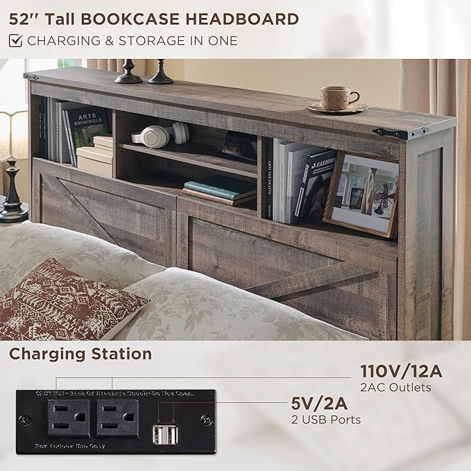 ACCOHOHO Queen Bed Frame Farmhouse - Image 4