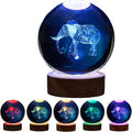 Conalisk 3D K9 Elephant Crystal Ball Lamp, Lifelike 3D LED Elephant Night Light by Conalisk