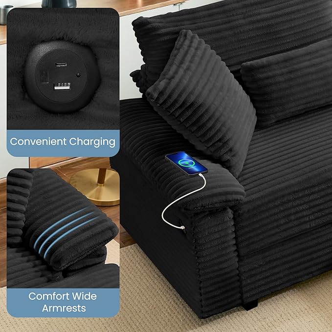74" Double Chaise Lounge Chair Indoor, Oversized Loveseat - Image 5