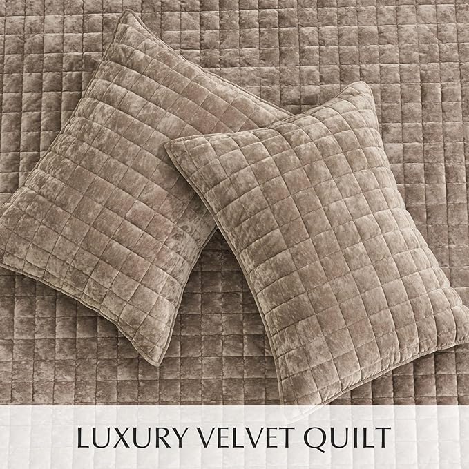 RECYCO Luxury Velvet Quilt King Size Bedding Set, Ultra Soft Velvet Comforter - Image 4