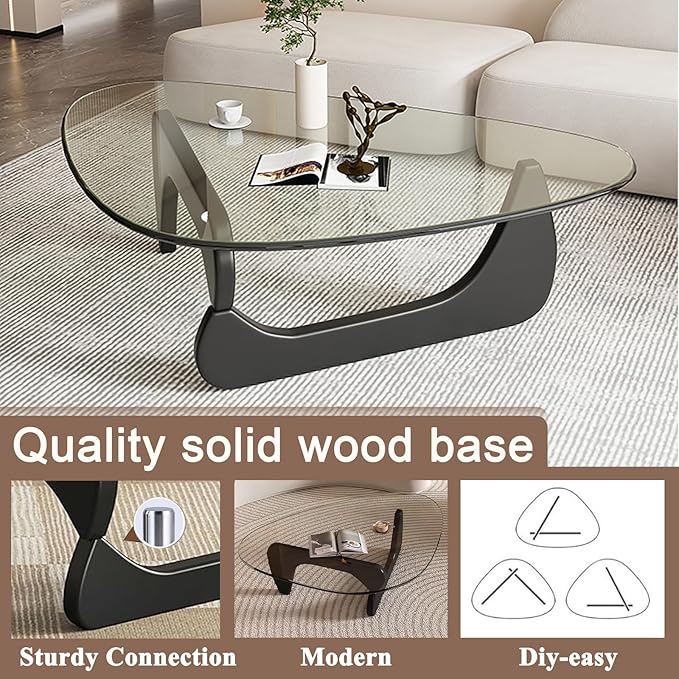 Modern Glass Coffee Table, Mid Century Small Coffee Table, Coffee Table - Image 5