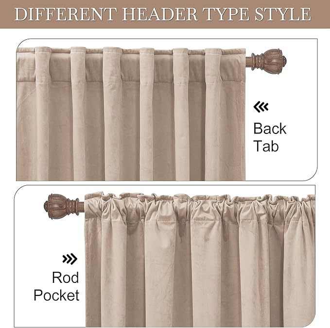 RYB Home Blush Velvet Curtains 90 inches - Image 4