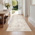 FMFUNCTEX 3x10 Runner Rug Beige Washable Vintage Neutral Distressed Non Slip by Fmfunctex