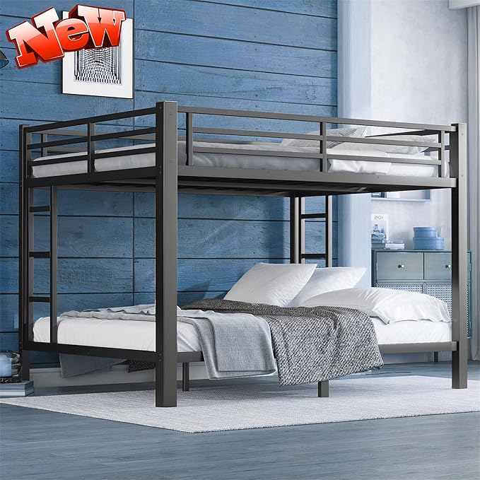Upgraded Version Thicken Metal Heavy Duty Queen Over Queen Bunk Bed, Best by Unknown