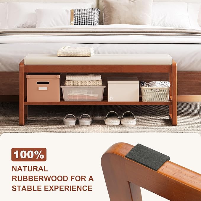Shoe Bench Storage Rubberwood - Image 6