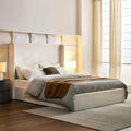 KEIKI Queen Bed Frame with Upholstered Wingback Headboard, Tufted Chenille by KEIKI