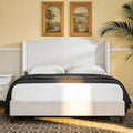 Queen Size Bed Frame with 54" Extra Tall Headboard by Unknown