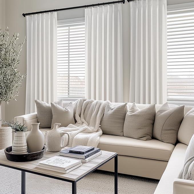 Topfinel 94 Inches Long Full Blackout Linen Curtains - Image 7
