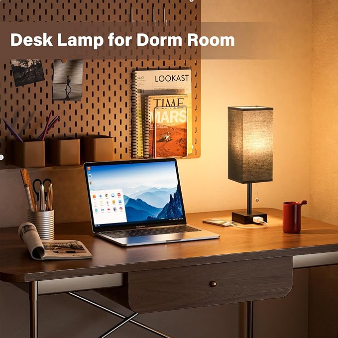 Fenmzee Black Table Lamps for Bedroom Set of 2 - Image 5