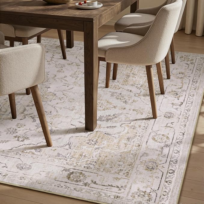 PADOOR 8X10 Area Rug, Rugs for Living Room, Soft Beige Rugs for Bedroom - Image 5