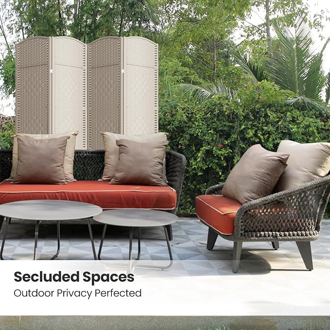 4 Panel Room Divider, 6Ft Folding Privacy Screen, Tall - Image 5