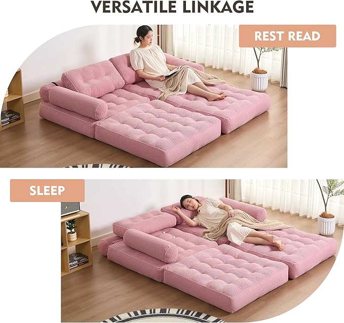 Plus Futon Sofa Bed for Small Spaces, Floor Couch - Image 4