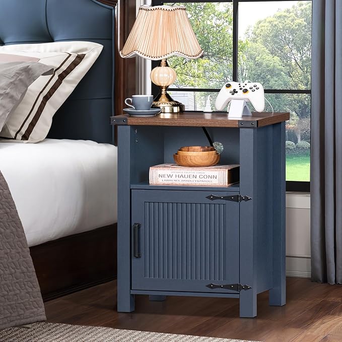 Joaxswe Night Stand Set of 2, 18 Inch Farmhouse Nightstand - Image 6