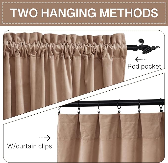 StangH Blush Beige Velvet Curtains - Image 3
