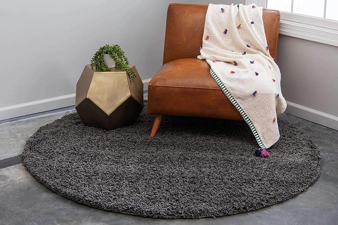 Unique Loom Solid Shag Collection Area Rug - Image 2