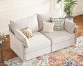 ABCASA Oversized Loveseat Sofa, Modern Modular Sectional Couch White Fluffy by ABCASA