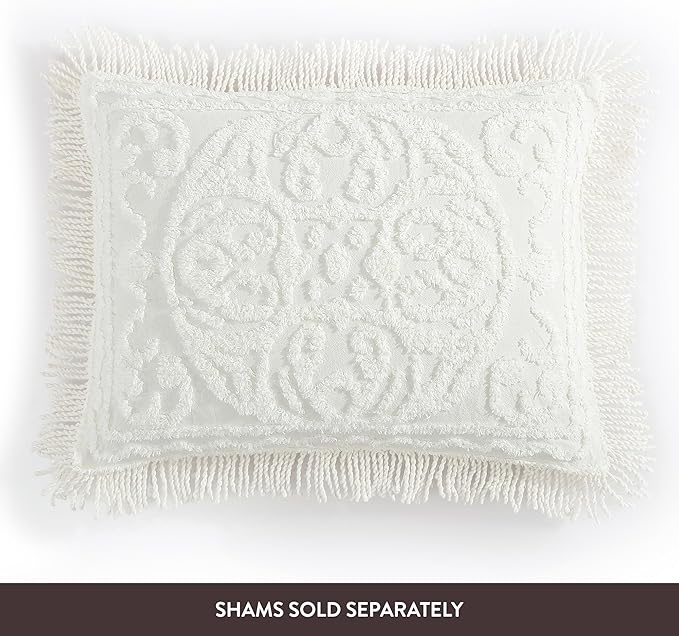Beatrice Home Fashions Medallion Chenille Bedspread - Image 5