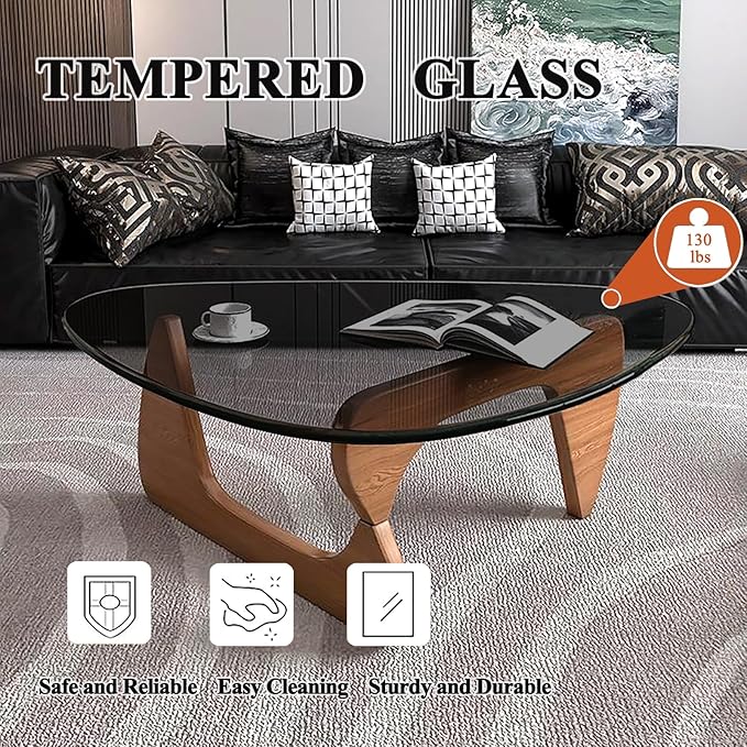 Mid Century Modern Glass Coffee Table, Coffee Table - Image 3