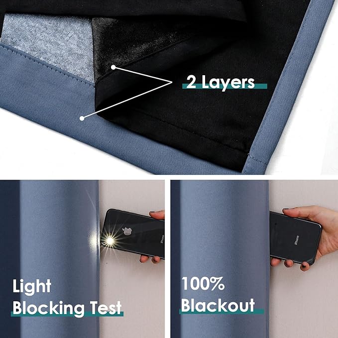 ChrisDowa 100% Blackout Curtains 120 inch Long - Image 4