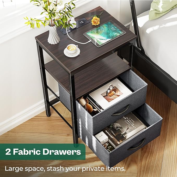 Huuger Nightstands Set of 2, End Tables - Image 6