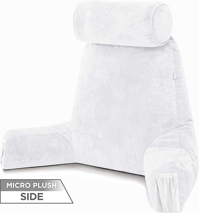 Husband Pillow Medium Aspen Edition White Dandelion, Sit Up Reading & Bed Rest - Image 6