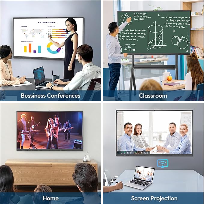 YIXZSWD Smart Board, 55 Inch Interactive Whiteboard 4K Touchscreen Built in - Image 8