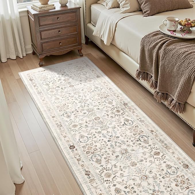 MontVoo-Vintage 2x10 Runner Rug-Soft Beige Washable Runners - Image 5