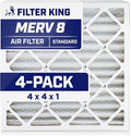 Filter King 4x4x1 Air Filter | 4-PACK | MERV 8 HVAC Pleated A/C Furnace Filters by FilterKing